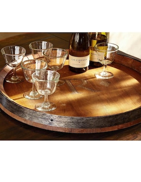 Bandeja de servicio  Lazy Susan Barrel de madera