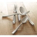 Set cubiertos Shiny Hammered de acero inoxidable 5 piezas