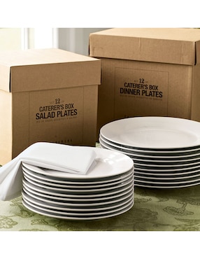 Set Platos Ensalada Caterer's de porcelana 12 piezas