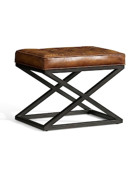 Taburete Kirkham Pottery Barn de piel