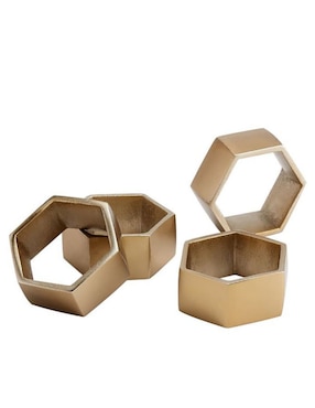 Set de 4 Aros para Servilleta Bleecker Geo Metal