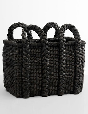 Canasta con forma rectangular Beachcomber Handwoven de jacinto de agua