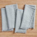 Set de servilletas Frayed Oversized de lino 4 piezas