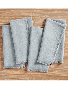 Set de servilletas Frayed Oversized de lino 4 piezas