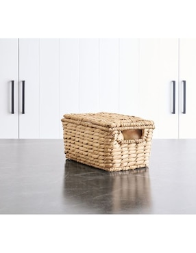 Canasta Seagrass Lidded de fibras naturales
