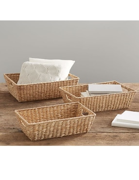 Canasta con forma rectangular Seagrass Basket de hierbas marinas
