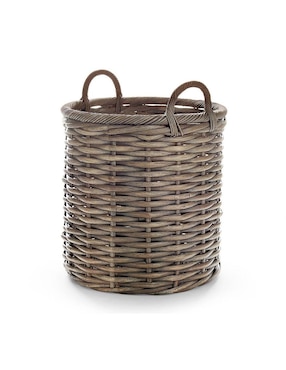 Canasta con forma redondo Pottery Barn Aubrey de mimbre