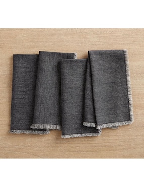 Set de servilletas Frayed Oversized de lino 4 piezas