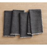 Set de servilletas Frayed Oversized de lino 4 piezas