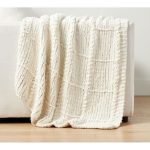 Frazada de tejido punto Chenille Windowpane