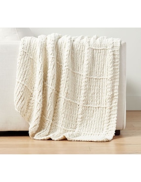 Frazada de tejido punto Chenille Windowpane