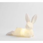 Figura decorativa de conejo Lit Frosted de poliresina