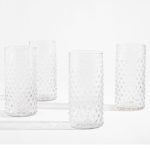 Set vaso High Ball Hobnail de vidrio con 4 piezas