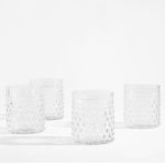 Set vasos Hobnail de vidrio con 4 piezas