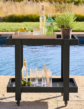 Carrito de bar Pottery Barn Malibu de metal