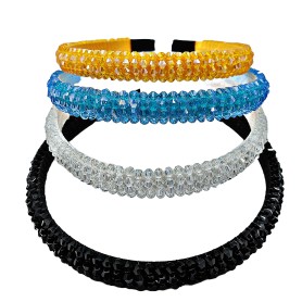 DIADEMA ANCHA 4 TIRAS DE PERLAS $28